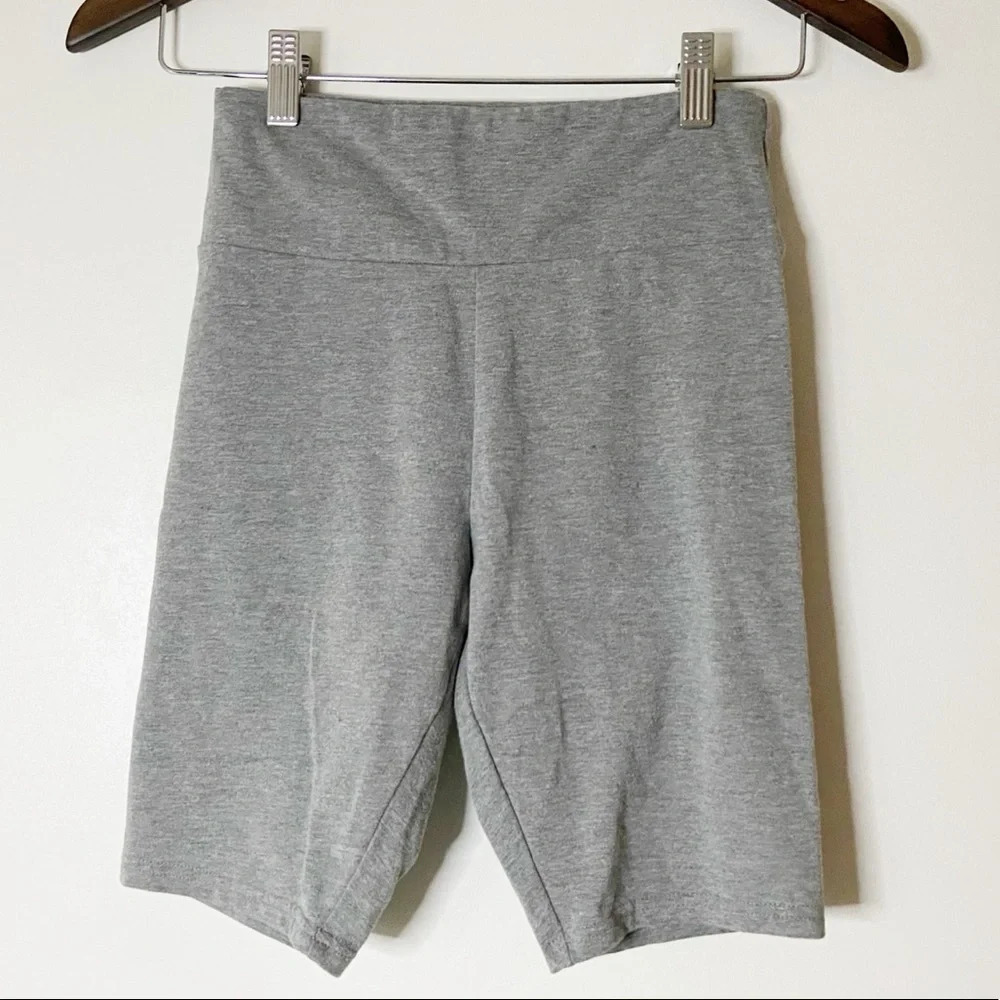 Biker Shorts Trendy High Waist Cotton Blend Gray Womens Size Extra small - Picture 3 of 9